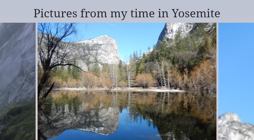 The homepage for a Yosemite blog